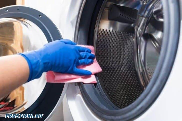 Очистка резинового уплотнителя стиральной машины